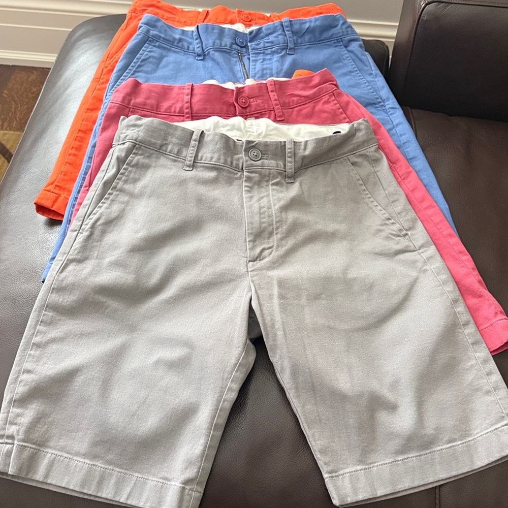 Set of 4 - Crewcuts Boys Chino Cotton Flat Front Shorts - Size 16